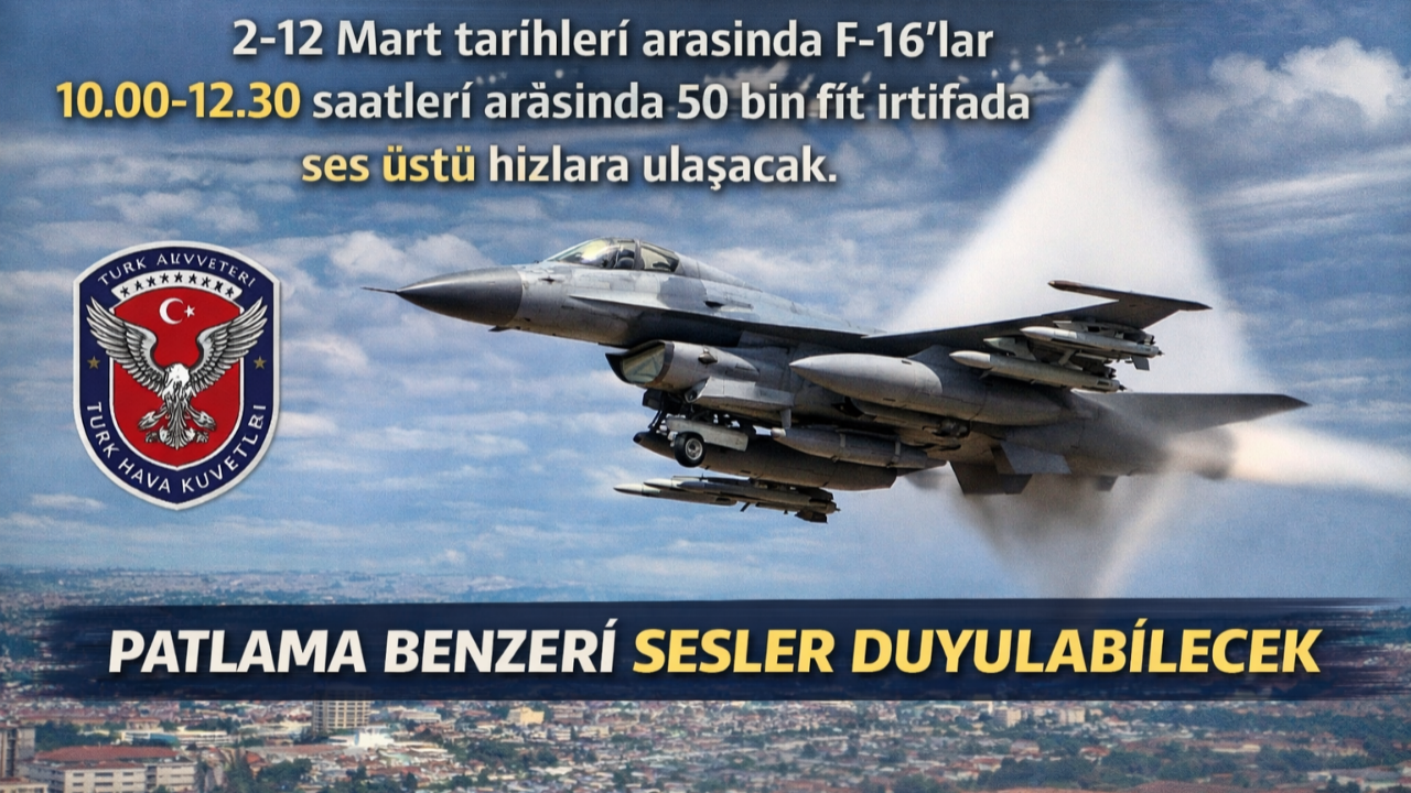 Karaman’da Ses Üstü Uçuş Uyarısı