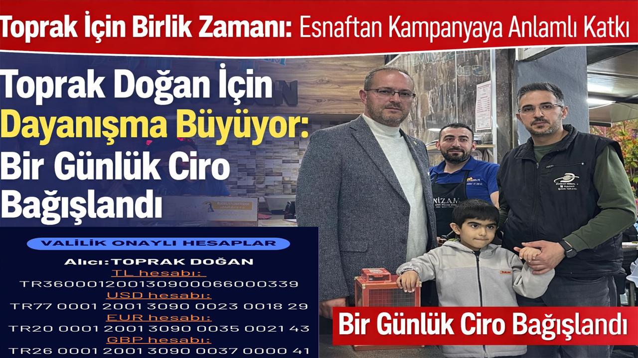 Toprak Doğan İçin Dayanışma Büyüyor: Bir Günlük Ciro Bağışlandı