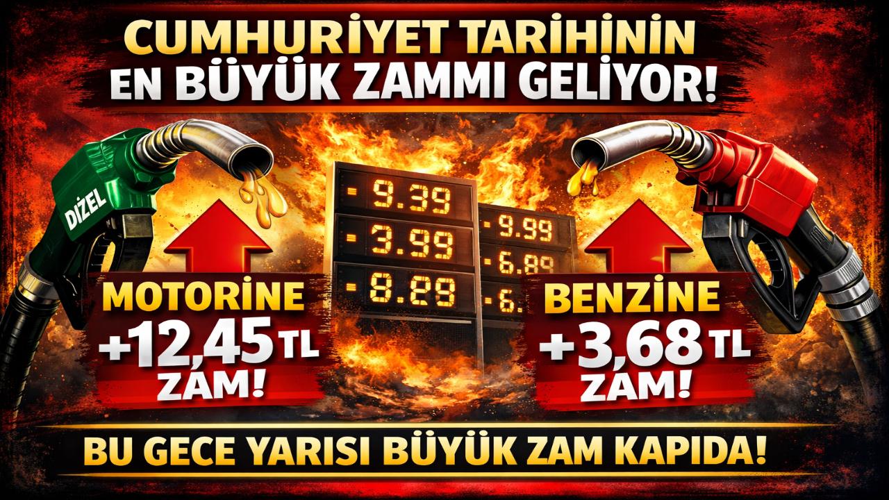 Cumhuriyet Tarihinin En Büyük Zammı Geliyor: Motorine 12.45, Benzine 3.68 TL Zam