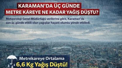 Karaman'da Üç Günde Metre Kareye Ne kadar Yağış Düştü?