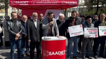 Saadet Partisi’nden “Zalimlere Lanet! Mazlumlara Destek!” Eylemi