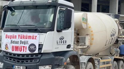 Beton Mikserinde Duygulandıran Mesaj: “Yükümüz Umut”