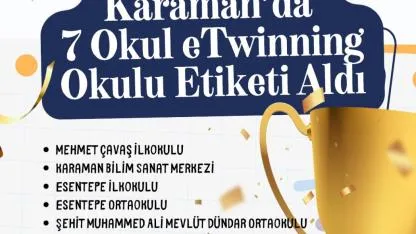 Karaman'da 7 Okul "eTwinning Okulu" Unvanı Aldı
