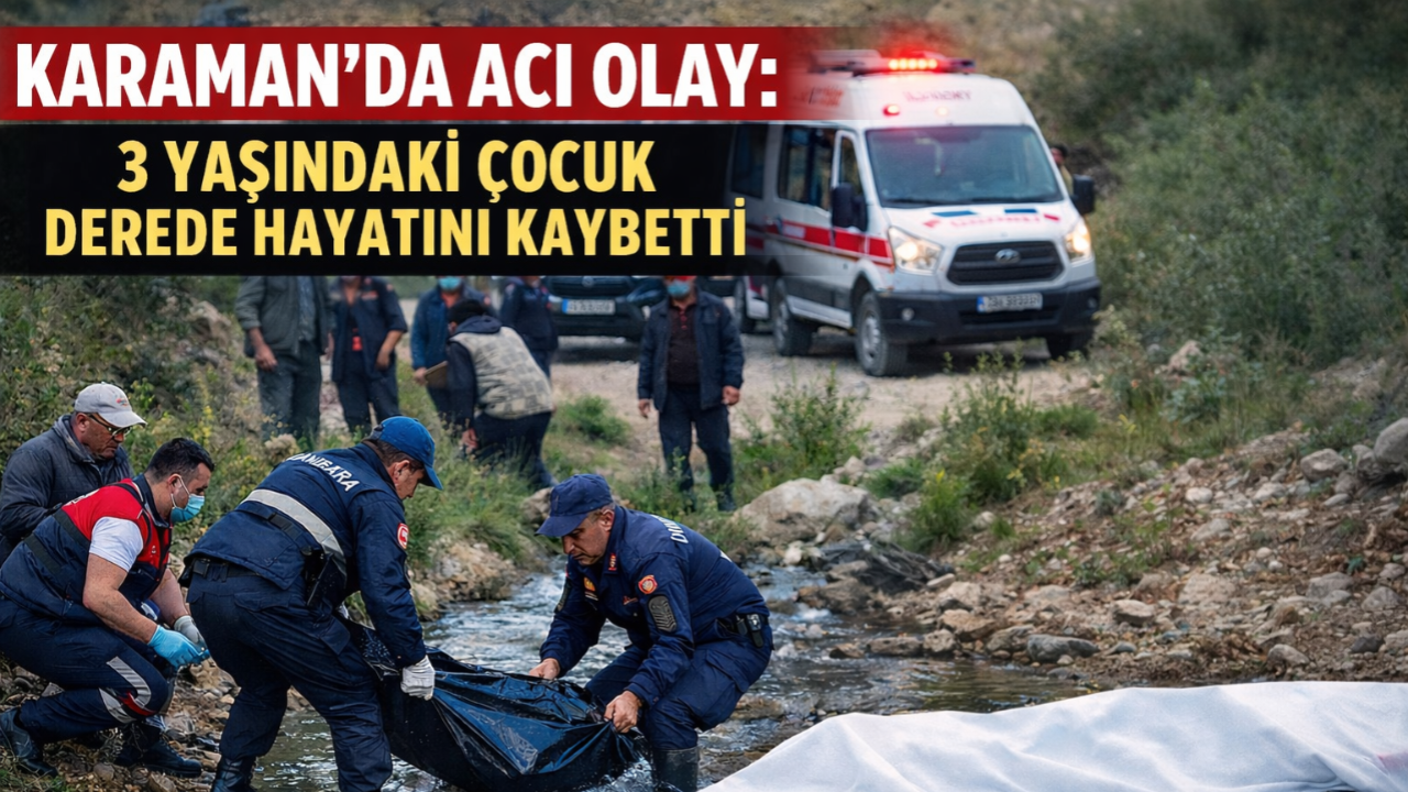Karamanda acı olay: 3 yaşındaki çocuk derede boğuldu