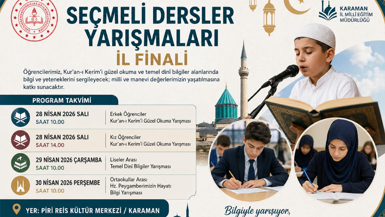Karaman’da Seçmeli Dersler Yarışmaları İl Finali Heyecanı Başlıyor