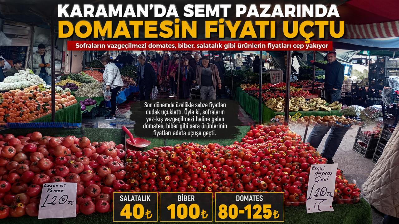 Karaman'da Semt Pazarında Domatesin Fiyatı Uçtu