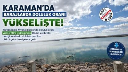 Karaman'daki Barajlarda Doluluk Oranı Yükselişte