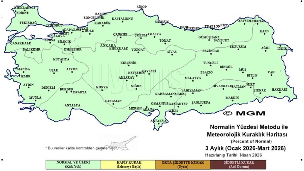 Kuraklık Haritası Son Yağışlarla Yeşile Döndü