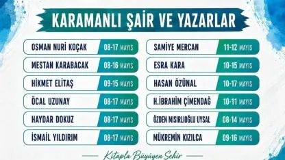 Karamanlı Yazarlar ve Şairler Karaman Kitap Günlerine Katılıyor