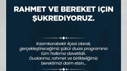 Kazımkarabekir İlçesinde Şükür Duası Yapılacak