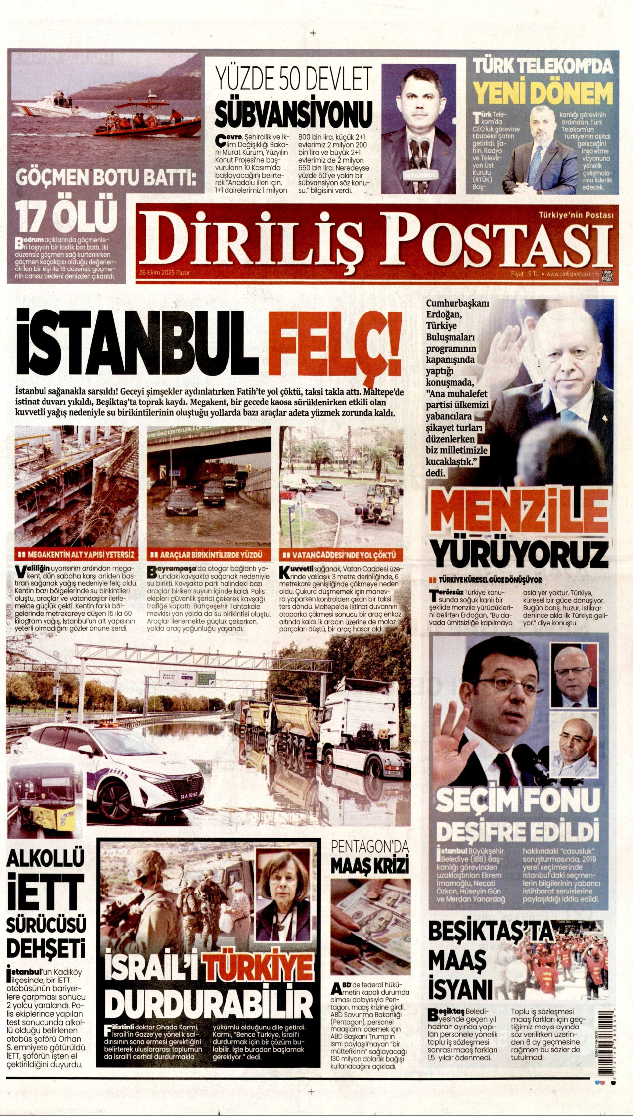 DİRİLİŞ POSTASI Gazete Manşeti