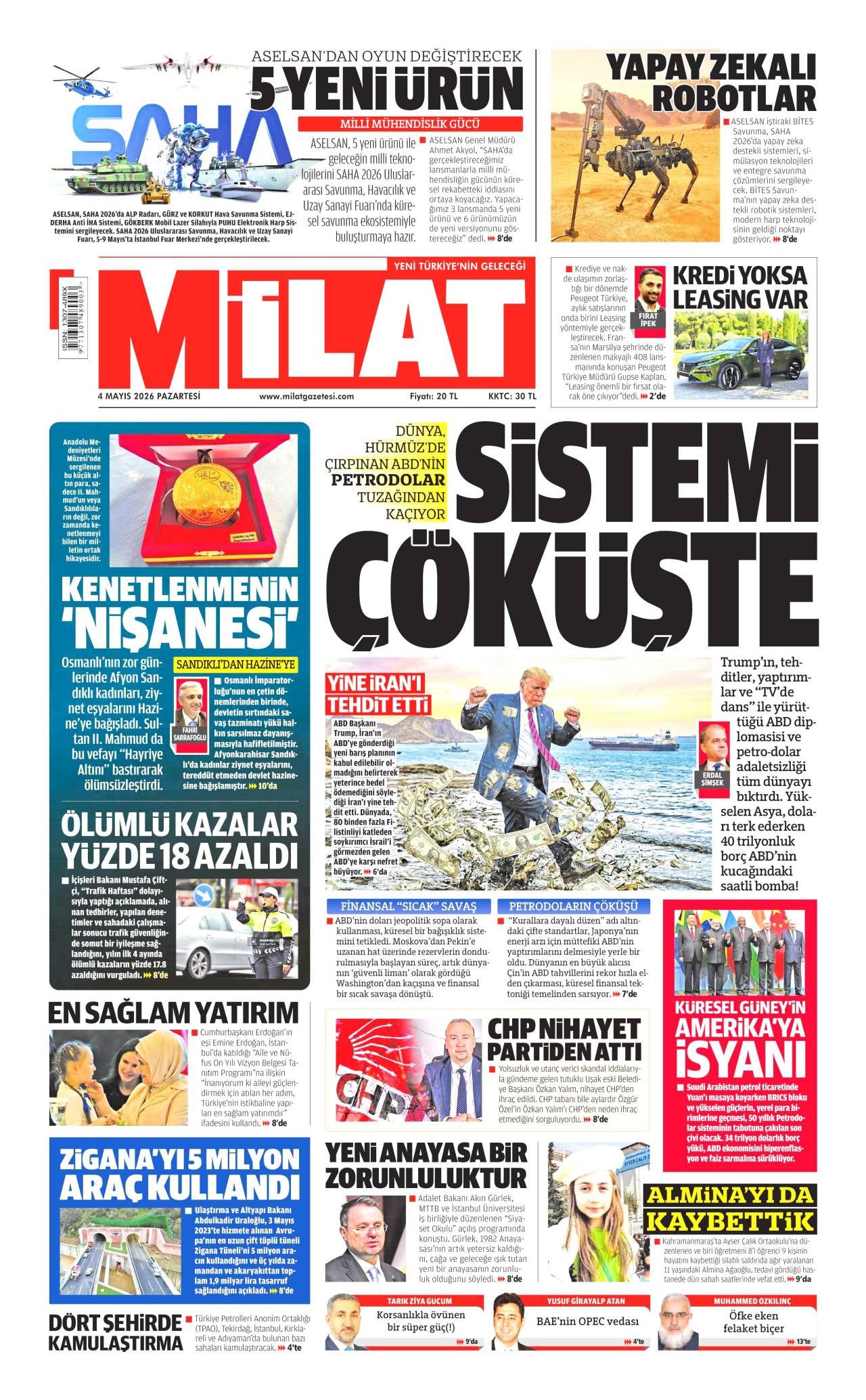 Milat Gazetesi Gazete Manşeti
