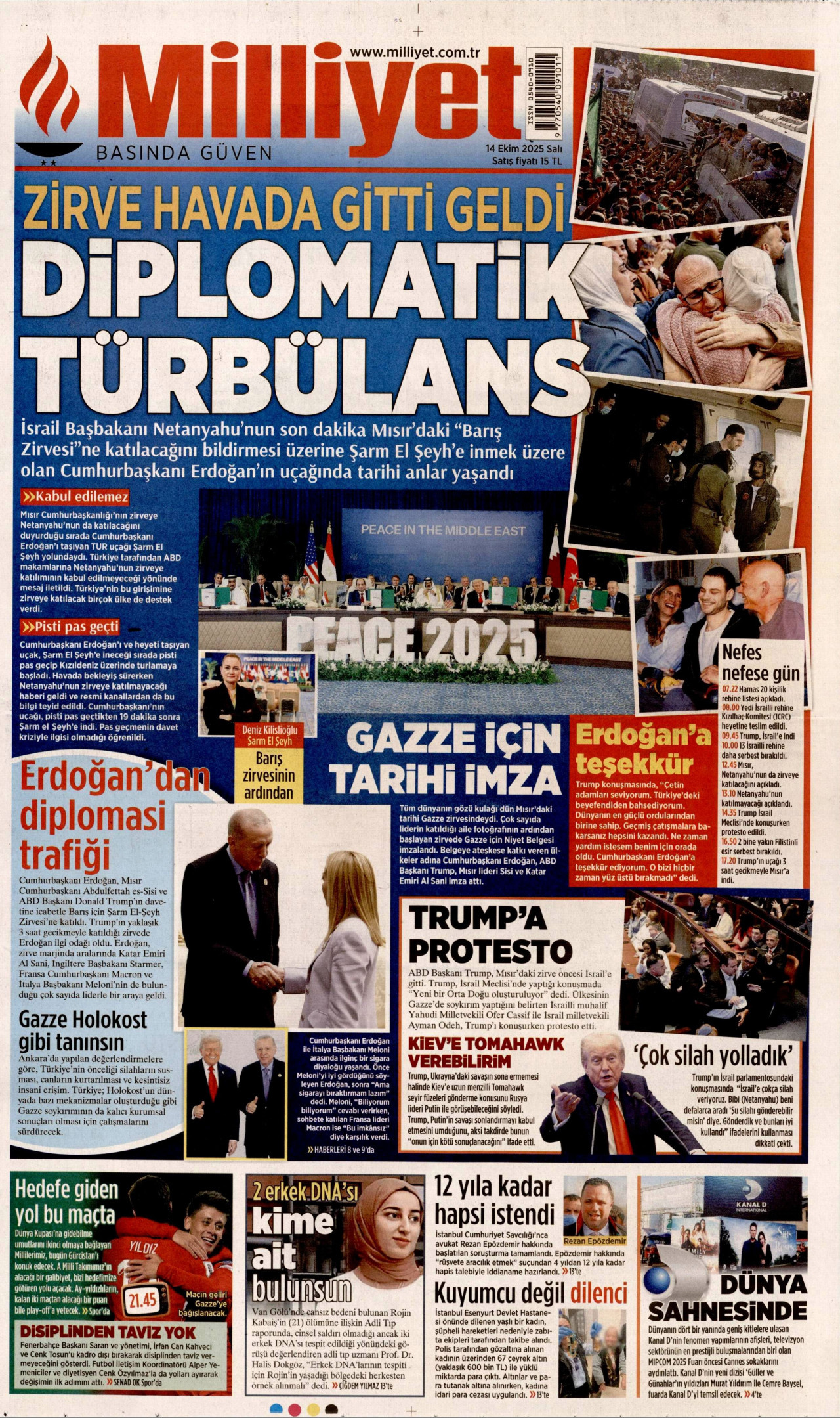 MİLLİYET Gazete Manşeti