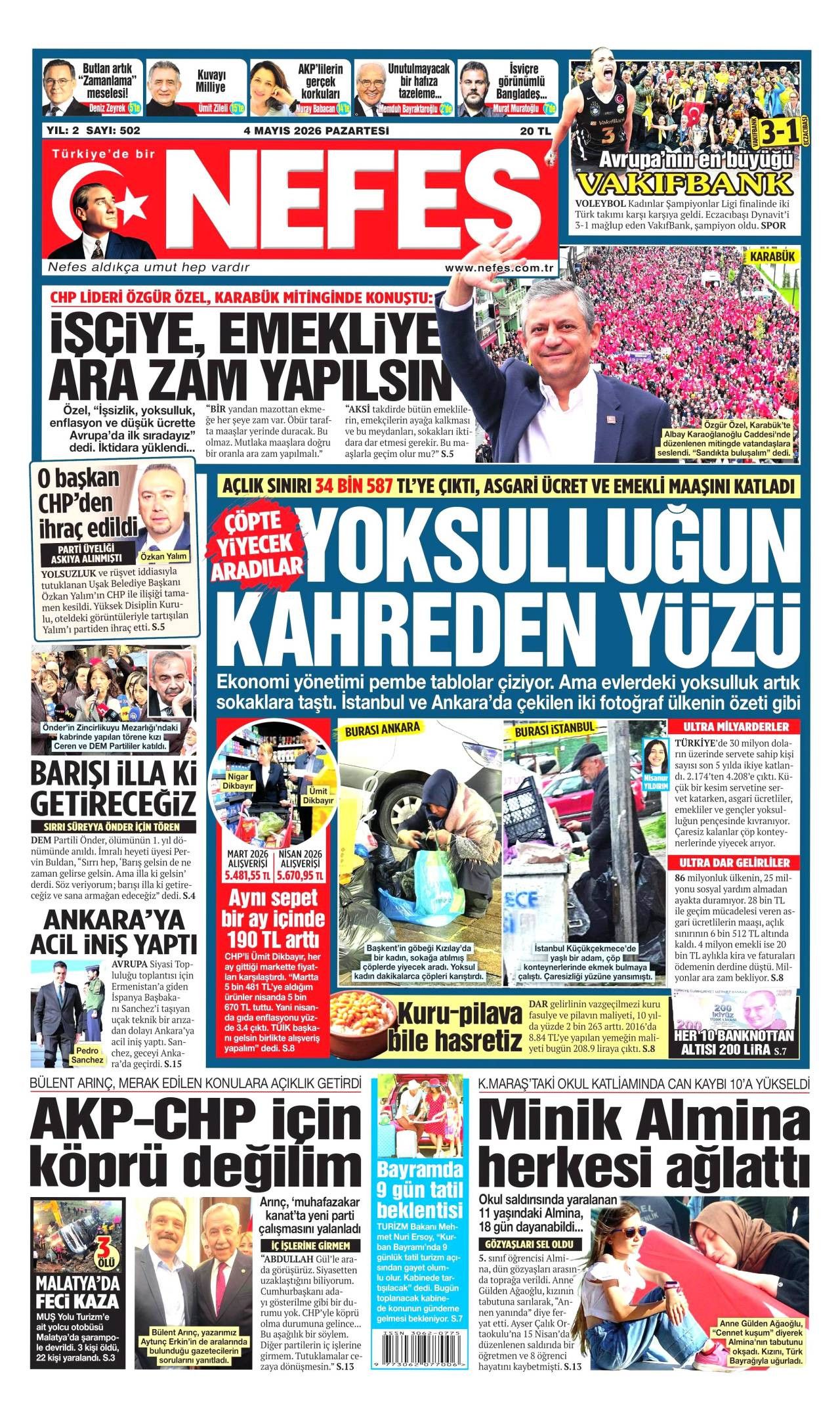 Nefes Gazetesi Gazete Manşeti