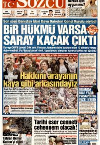 SÖZCÜ Gazete Manşeti