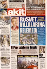 Yeni Akit Gazetesi Gazete Manşeti