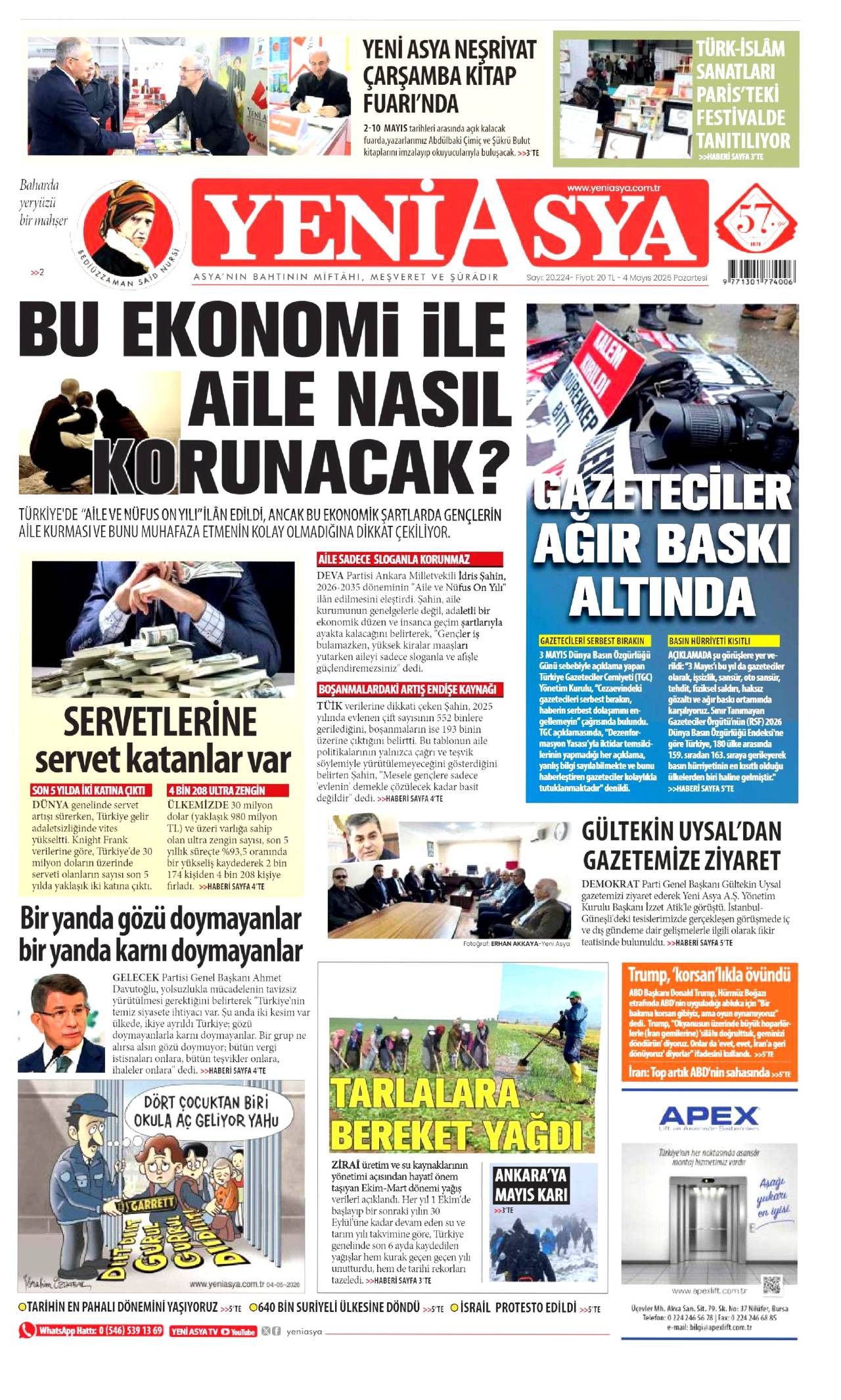 Yeni Asya Gazetesi Gazete Manşeti