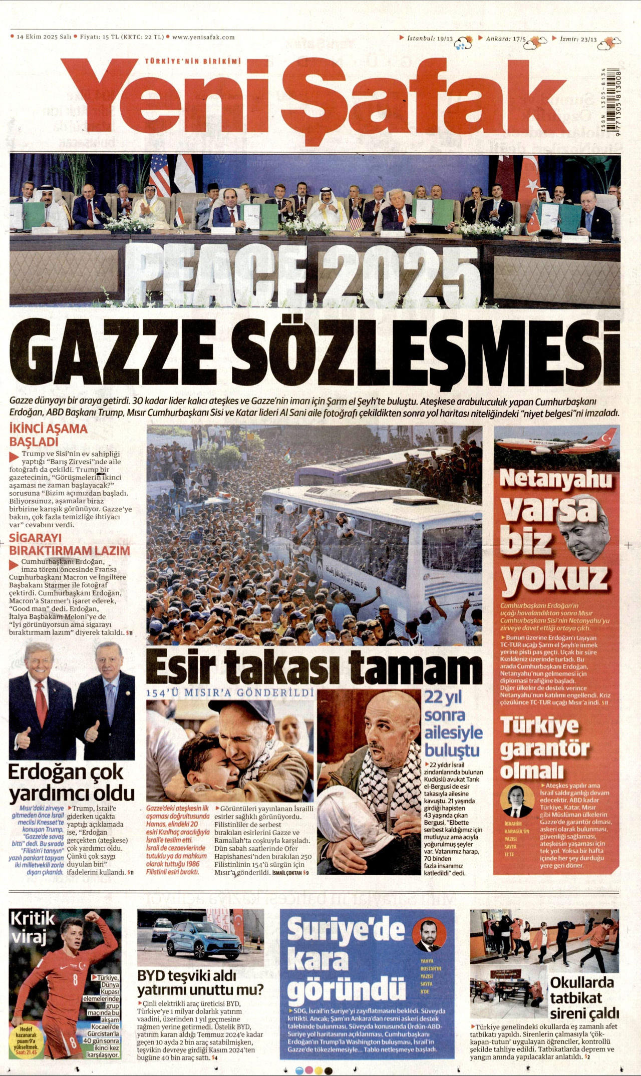 YENİ ŞAFAK Gazete Manşeti